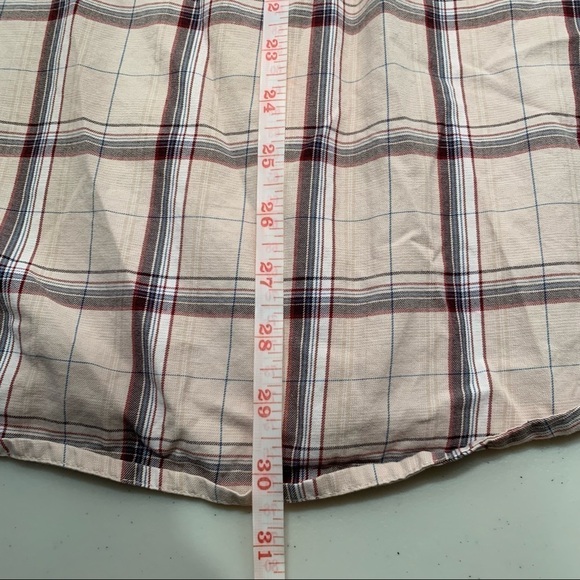 Wrangler George Strait Button Down Shirt Size Large Tan Plaid Men - Picture 7 of 8